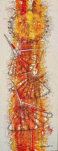Uzma Rashid, 12 x 36 Inch, Mixed Media on Canvas, Figurative Painting, AC-UZR-019